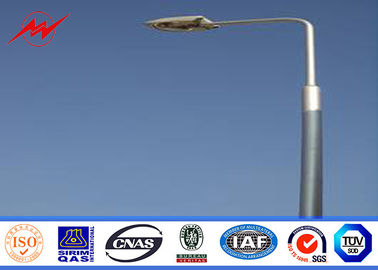 จีน 12mm 4mm wall thickness double bracket Galvanized Steel Pole for area sports lighting ผู้ผลิต