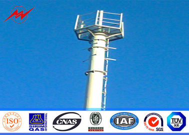 จีน Conical 90ft Galvanized Mono Pole Tower , Mobile Communication Tower Three Sections ผู้ผลิต