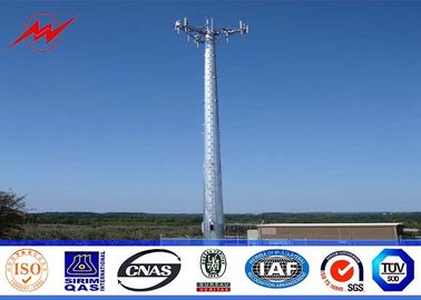 จีน Steel 100ft Mono Pole Mobile Cell Phone Tower / Tapered / Flanged Steel Poles ผู้ผลิต