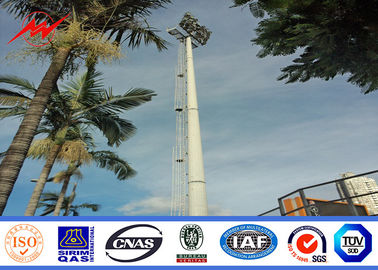 จีน 15m Powder Coated High Mast Outdoor Lamp Pole For Park Lighting Fixed Ladder ผู้ผลิต