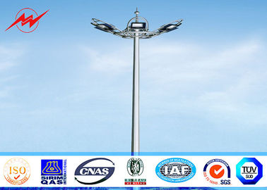 จีน 20 Meter Raising Lowering High Mast Pole , Steel Wire Cables Stadium Light Pole ผู้ผลิต