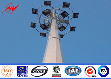 จีน Slip Joint Bitumen 3mm 20m High Mast Light Poles with Round Lamp Panel ผู้ผลิต