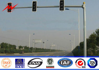 จีน 3m Expressway Traffic Light Pole , 1500mm Double Bracket Overpass Metal Light Poles ผู้ผลิต