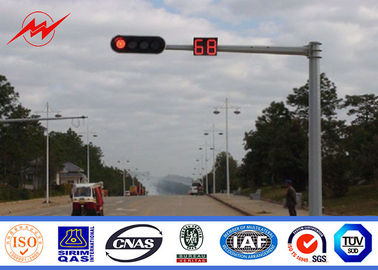 จีน Durable Double Arm / Single Arm Signal Traffic Light Pole LED Stop Lights Pole ผู้ผลิต