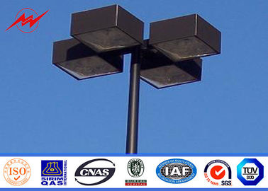 จีน 10M Blue Square Light Street Lighting Poles 4mm Thickness 1.5m Light Arm For Parking Lot ผู้ผลิต