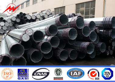 จีน Outdoor ISO 14M Steel Transmission Pole Bitumen With Two Cross Arm ผู้ผลิต