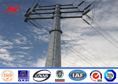 จีน Galvanized Steel Utility Pole 13.4kv Powerful Transmission Line 160 Km / H 30 M / S ผู้ผลิต