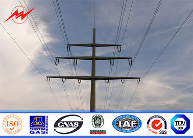 จีน Tapered Two Section Steel Electrical Utility Poles ASTM A123 Galvanization Standard ผู้ผลิต