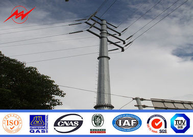 จีน AWS D1.1 16m 6.9kv Power Line Pole / Steel Utility Poles For Mining Industry ผู้ผลิต