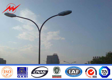 จีน Q345 Hot DIP Galvanized Street Light Poles / Street Lamp Pole With Double Arm 12M ผู้ผลิต