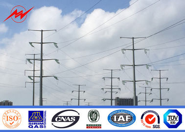 จีน 9 - 17m Hot Dip Galvanized Electrical Power Pole With Arms ISO 9001 Certificate ผู้ผลิต