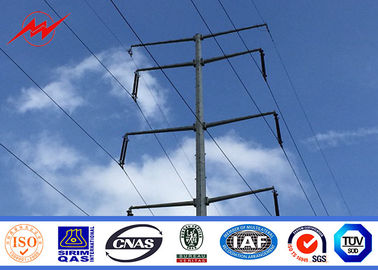 จีน 132 Kv Power Distribution Transmission Line Poles Hot Dip Galvanized For Overhead ผู้ผลิต