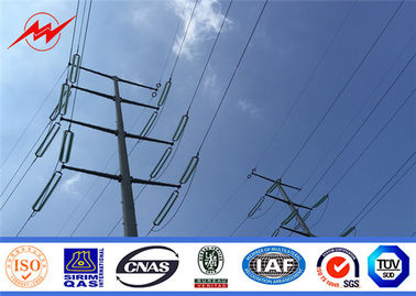 จีน 100KV Electric Transmission Line Steel Galvanized Pole , Electrical Power Poles ผู้ผลิต