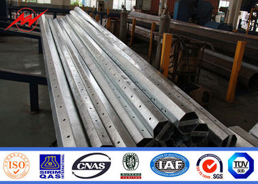 จีน 11kv คอนแทคไฟฟ้าร้อน Dip Galvanized Steel Utility Poles 2.5mm ถึง 10mm ความหนา ผู้ผลิต