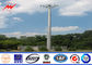 Conical 90ft Galvanized Mono Pole Tower , Mobile Communication Tower Three Sections ผู้ผลิต