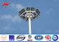 Oil Gas Station 50m Galvanized Three Sections Outdoor Light Pole , ISO9001 ผู้ผลิต