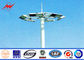 30M 3 Sections Parking Lot Lighting Solar Power Light Pole With Round Lamp Panel ผู้ผลิต