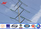 26.5M 5mm Steel Thickness Galvanized Steel Light Tension Electric Pole With Steel Channel Cross Arm ผู้ผลิต