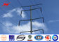 26.5M 5mm Steel Thickness Galvanized Steel Light Tension Electric Pole With Steel Channel Cross Arm ผู้ผลิต
