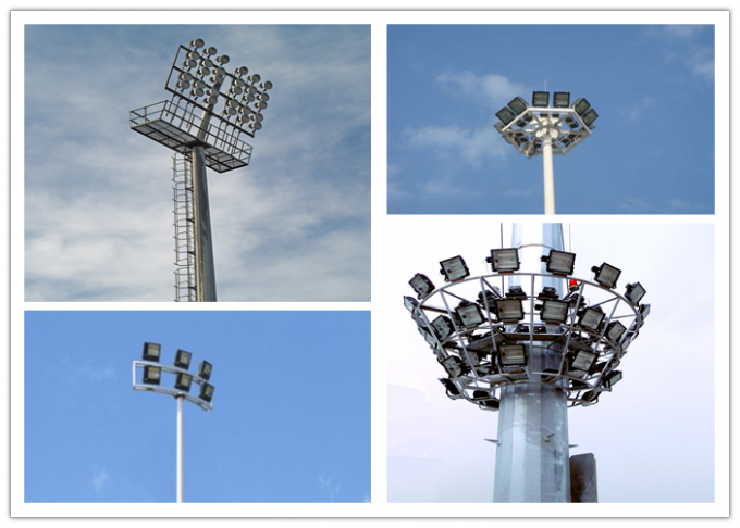 highway / Football Stadium High Mast Light Pole 30m Height 12mm Thickness 2