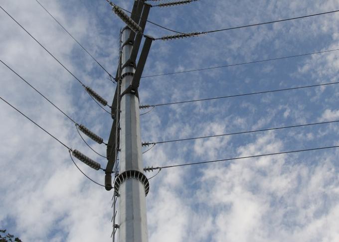 18m Galvanized Electric Transmission Line Poles Metal Utility Line Octagonal 0