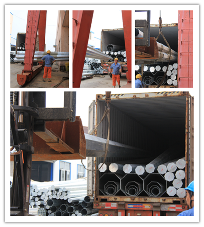 ISO 355 mpa 16m 13kv Electrical Steel Power Pole for mining industry 1