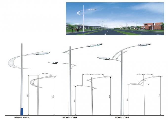 12M Polygonal Street Light Poles Single Arm Outdoor Square Highway Light Pole 0