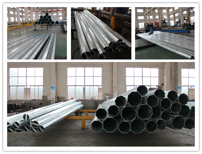 Metallic Distribution Galvanized Steel Utility Pole For Electricity Distribution Line 2