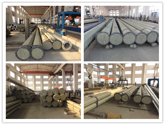 Self Supporting Steel Utility Pole Galvanized 27.5m Transmission Line Project 0
