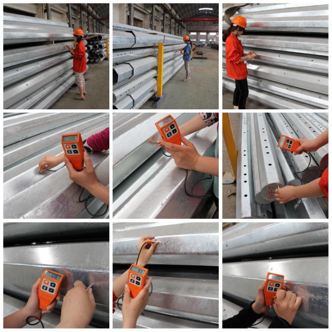 15M Round Powder Painting Galvanised Steel Poles ASTM A123 Steel Transmission Poles 1