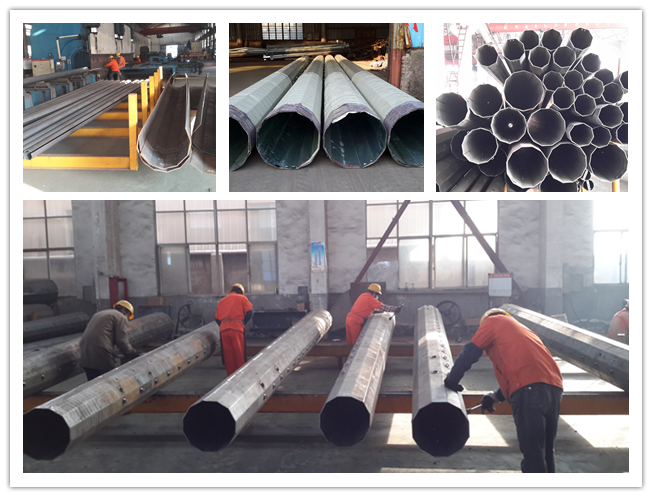 15m 1200Dan Electrical Galvanized Steel Pole For Outside Distribution Line 1