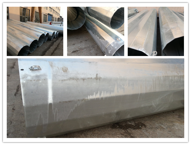 14m Conical Tubular Galvanized Steel Pole With 2.5m Length Cross Arm 2