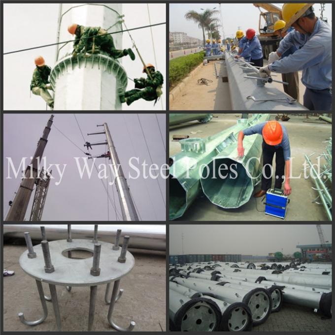 40m Steel Polygonal High Mast Flood Light Poles With 1000W LED  Light And Rasing System 2