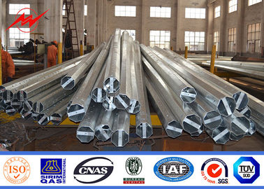 จีน Multi Sided 8m 12 KN Steel Power Poles With Hot Dip Galvanization Powder Coating ผู้ผลิต