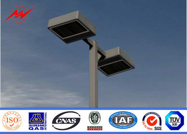 จีน Round 6m Three Lamp Parking Light Poles / Commercial Outdoor Light Poles ผู้ผลิต