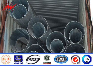 จีน 9m 11m 12m Galvanized Steel Electrical Power Pole Bitumen With Cross Arms ผู้ผลิต