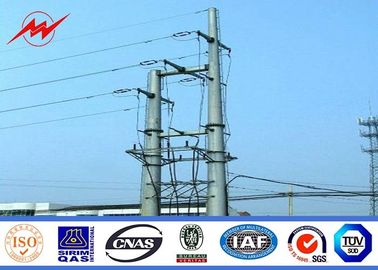 จีน 132 KV 15m Galvanized Steel Power Transmission Poles With Cross Arm 12 Side ผู้ผลิต