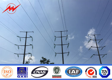 จีน 10m-20m Galvanised Steel Power Poles / Electric Transmission Line Poles Round Shape ผู้ผลิต