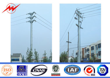 จีน 45 FT 2 Sections 220 KV Electric Steel Power Pole With Galvanization / Bitumen ผู้ผลิต