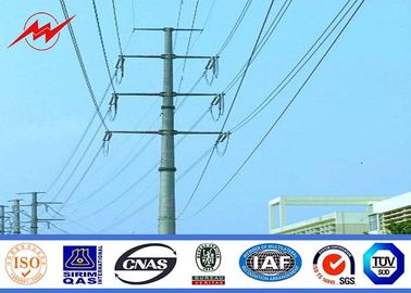 จีน 15m 18m Galvanized Steel Electrical Power Pole Bitumen With Cross Arms ISO 9001 ผู้ผลิต