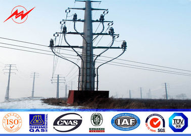 จีน 14m Octagonal Steel Power Distribution Poles Galvanized Bitumen AWS D1.1 For Transmission Overline ผู้ผลิต