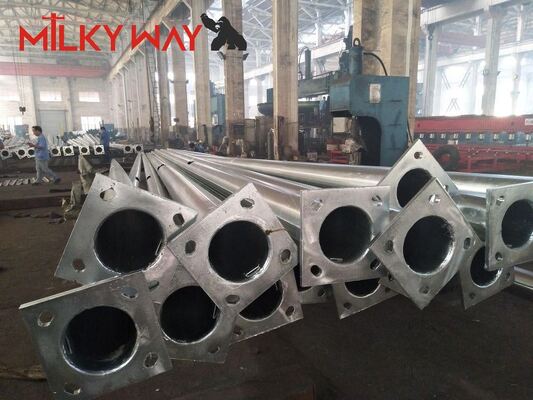 คุณภาพ  Customizable Street Light Poles with Lengths up to 14 Meters Without Slip Joint and Multiple Flange Mounted or Planted Type Options โรงงาน