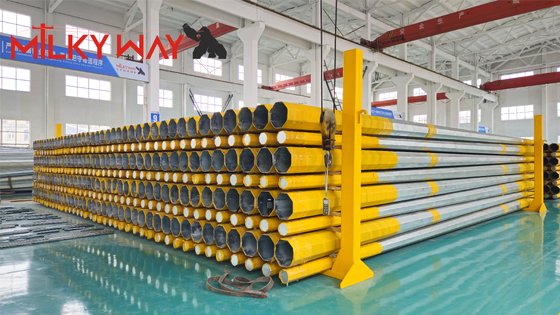 คุณภาพ  High-Strength Q460 Octagonal Hot-Dip Galvanized Steel Pole for 69kV Power Transmission Lines โรงงาน