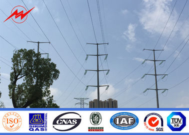 Conical 4mm Thickness Hot Dip Galvanized Power Transmission Pole With Stepped Bolt ผู้ผลิต