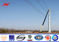 Conical 3.5mm thickness electric power pole 22m height with three sections for transmission ผู้ผลิต