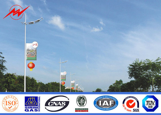 Energy saving 10m Residential Outdoor Light Poles Single - Arm Anti Corrosion ผู้ผลิต