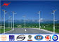10m 3mm Thickness Solar Street Steel Utility Pole With Single Arm For Park Lighting ผู้ผลิต