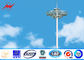 12 sides 40M High Mast Pole Gr50 material with round panel 8 lights ผู้ผลิต