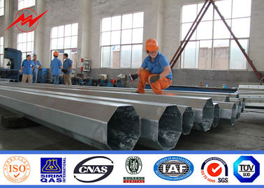 Conical 4mm Thickness Hot Dip Galvanized Power Transmission Pole With Stepped Bolt ผู้ผลิต