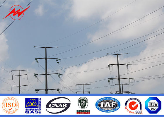 14M 12 Sides Galvanized Steel Pole 500 KV High Voltage Transmission Line ผู้ผลิต